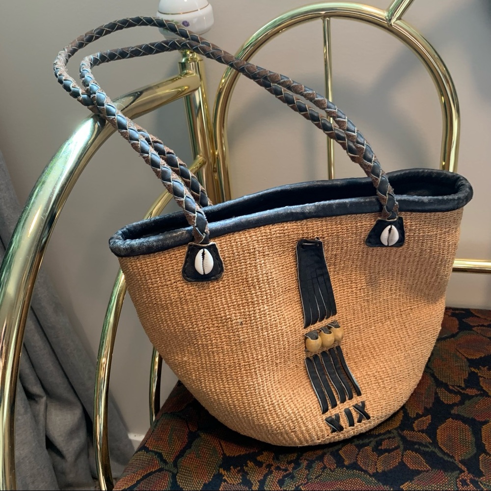 Vintage Woven Bucket Purse